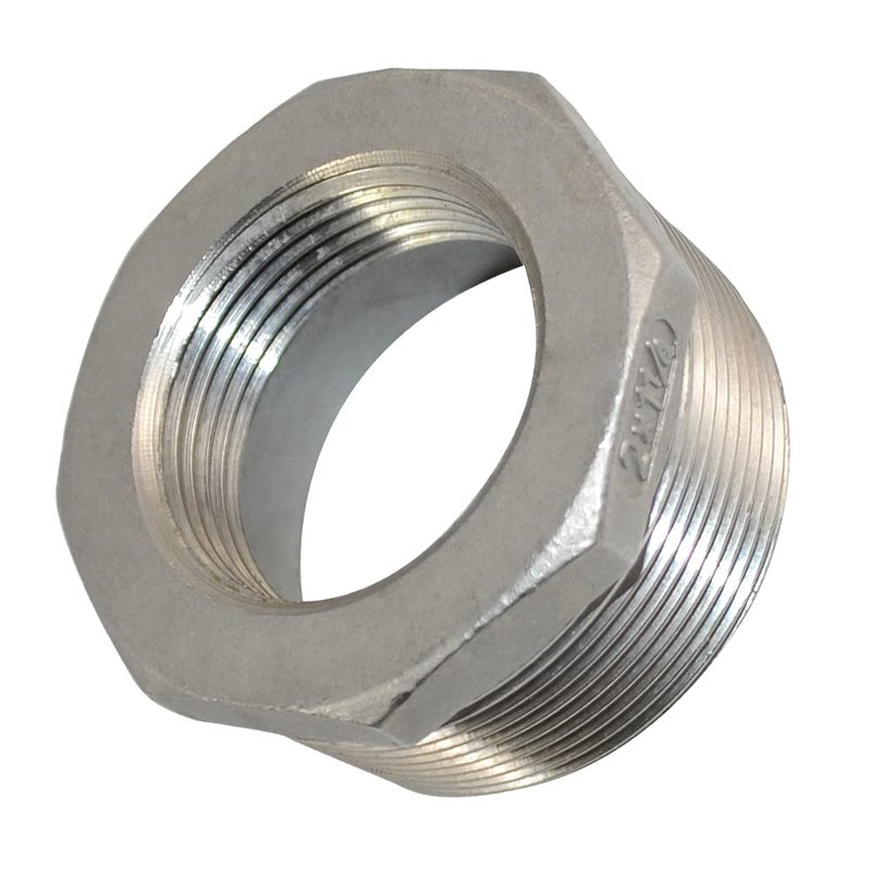 DAN SPEED 2" Male x 1-1/4" Female Thread Reducer Bushing Pipe Fitting, Adapter, Stainless steel SS 304 NPT (2" Male x 1-1/4" Female) - Image 1